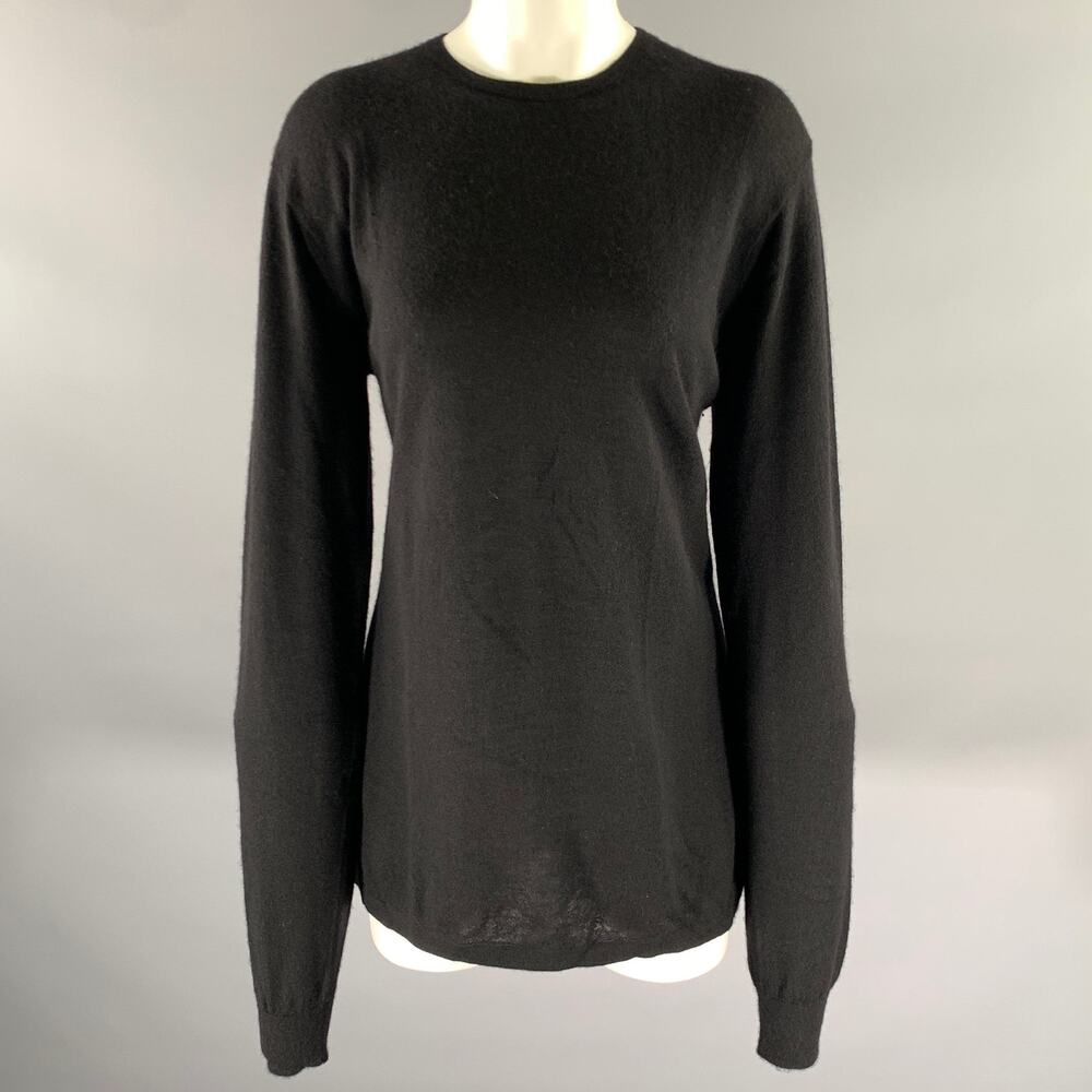 FRENCKENBERGER Size M Black Cashmere Pull On Crewneck Sweater
